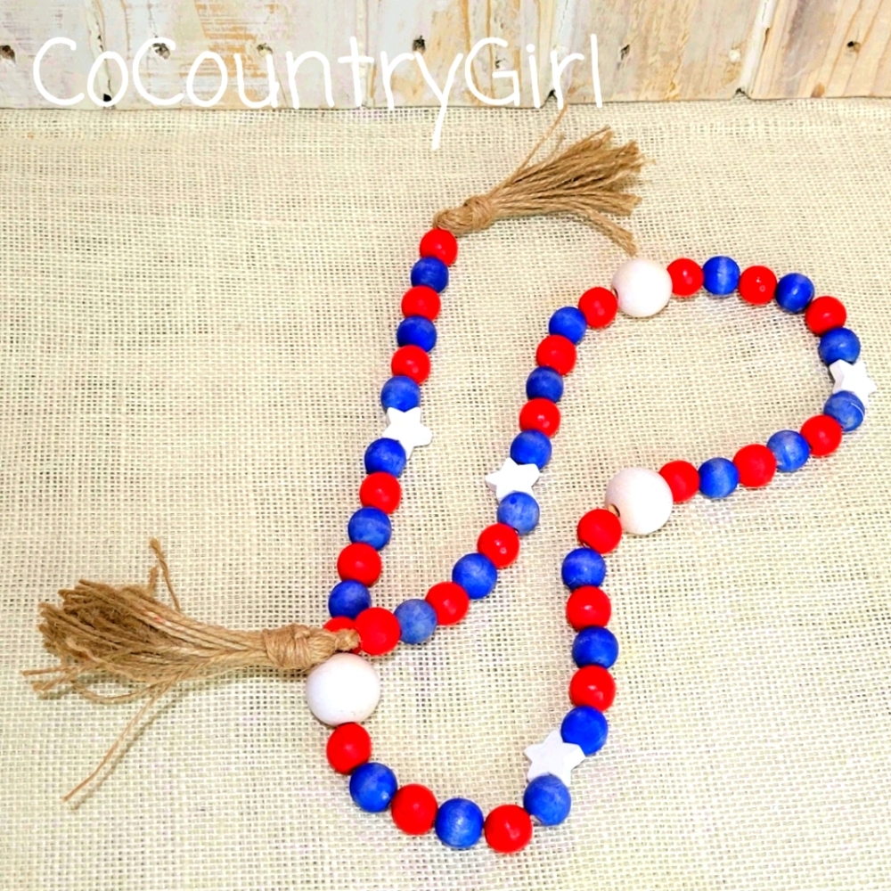 40 Inch Patriotic Wood Garland